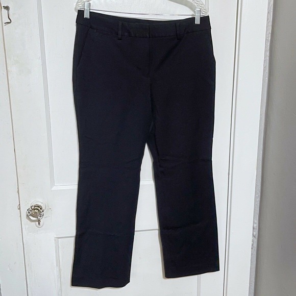 TALBOTS Barely Boot Curvy Black Trouser Dress Pant Sz 12 Petite Stretch Career - Picture 1 of 4